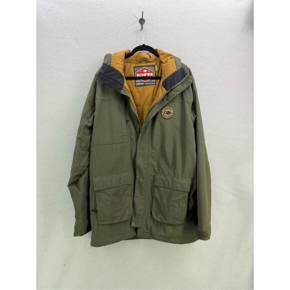 Bonfire Mens Green Hooded Brigade Snowboard Skiing Jacket Coat Size Large - Picture 12 of 12